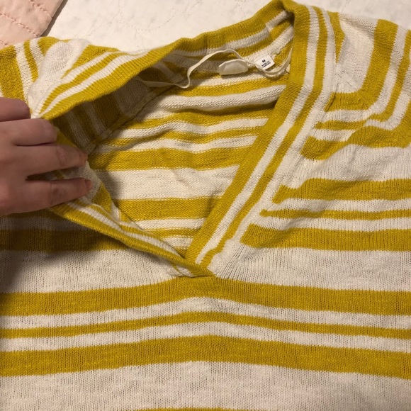 YELLOW & WHITE STRIPE COTTON SWEATER - Picture 6 of 6